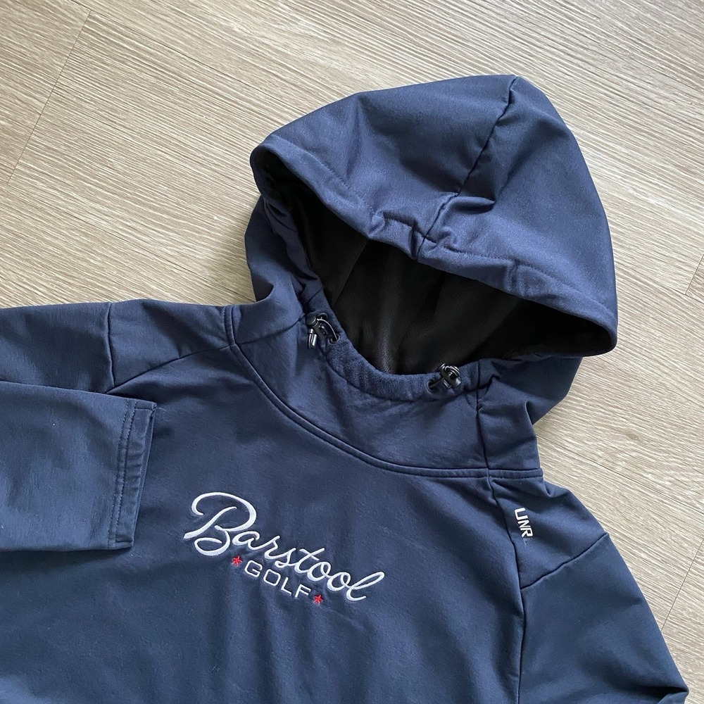 UNRL Barstool Golf Hoodie Men's XL Blue Performance Pullover Fleece Logo READ